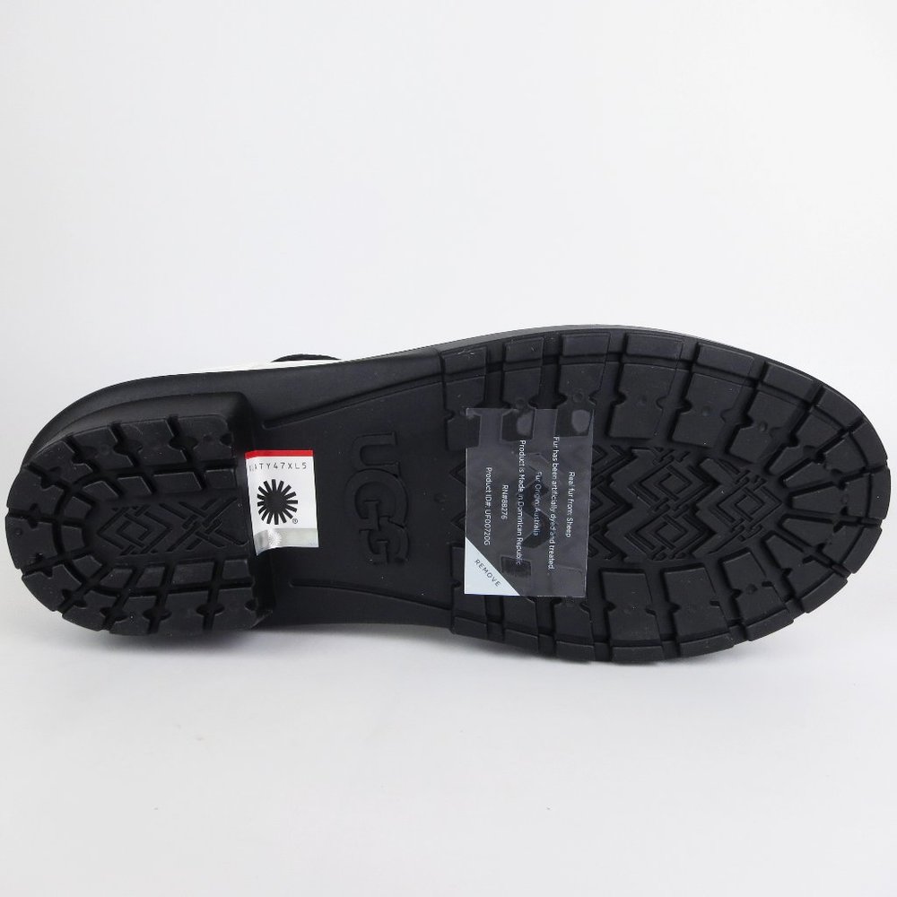 UGG Chevonne Rain Boots Fur Insole Black White NEW - Picture 6 of 6